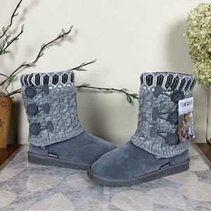 MUK LUKS® Cheryl Faux Fur Lined Water-resistant Cable Knit Cuff Sweater Boots